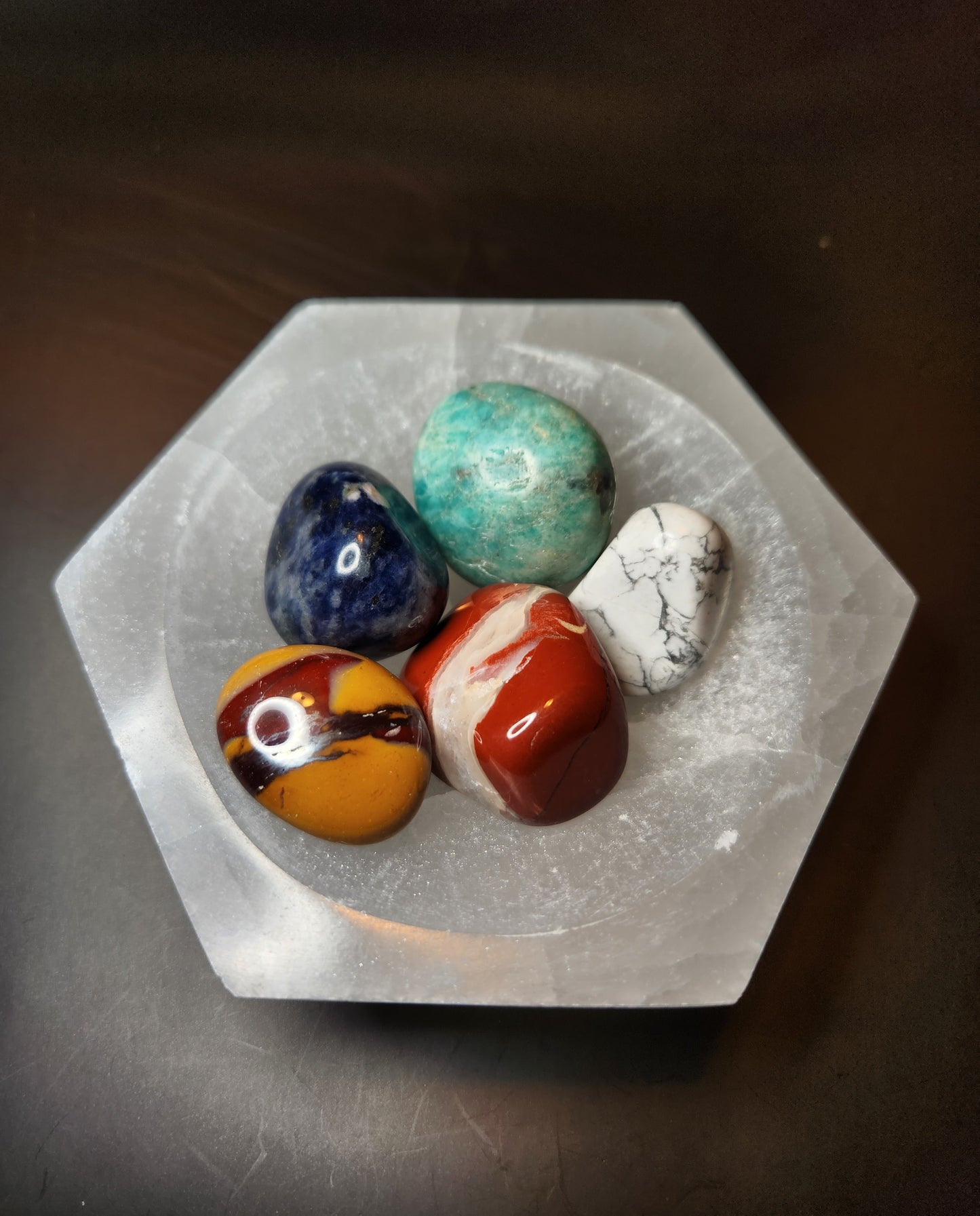 Satin Spar Hexagon Bowl