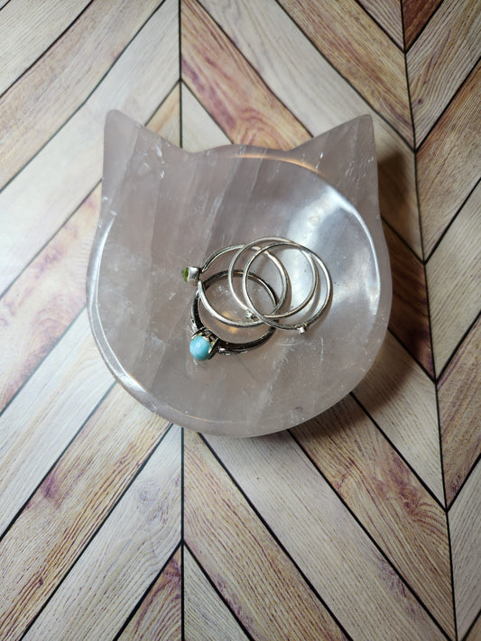 Blue Rose Quartz Cat Bowl