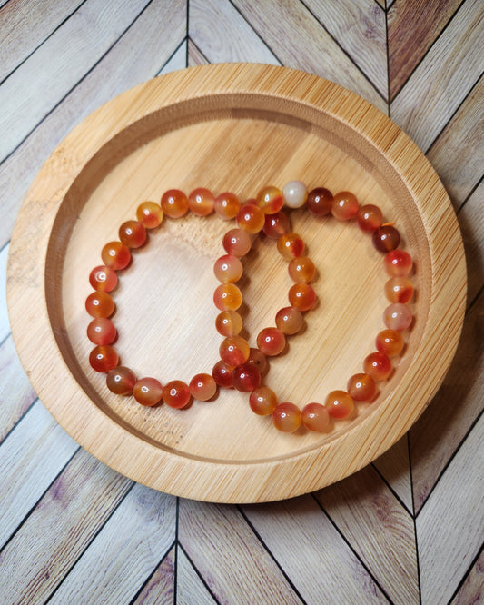 Orange Dyed Agate Bracelet - 8mm