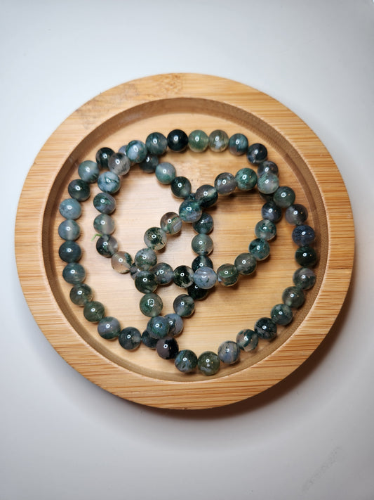 Moss Agate Bracelet - 8mm