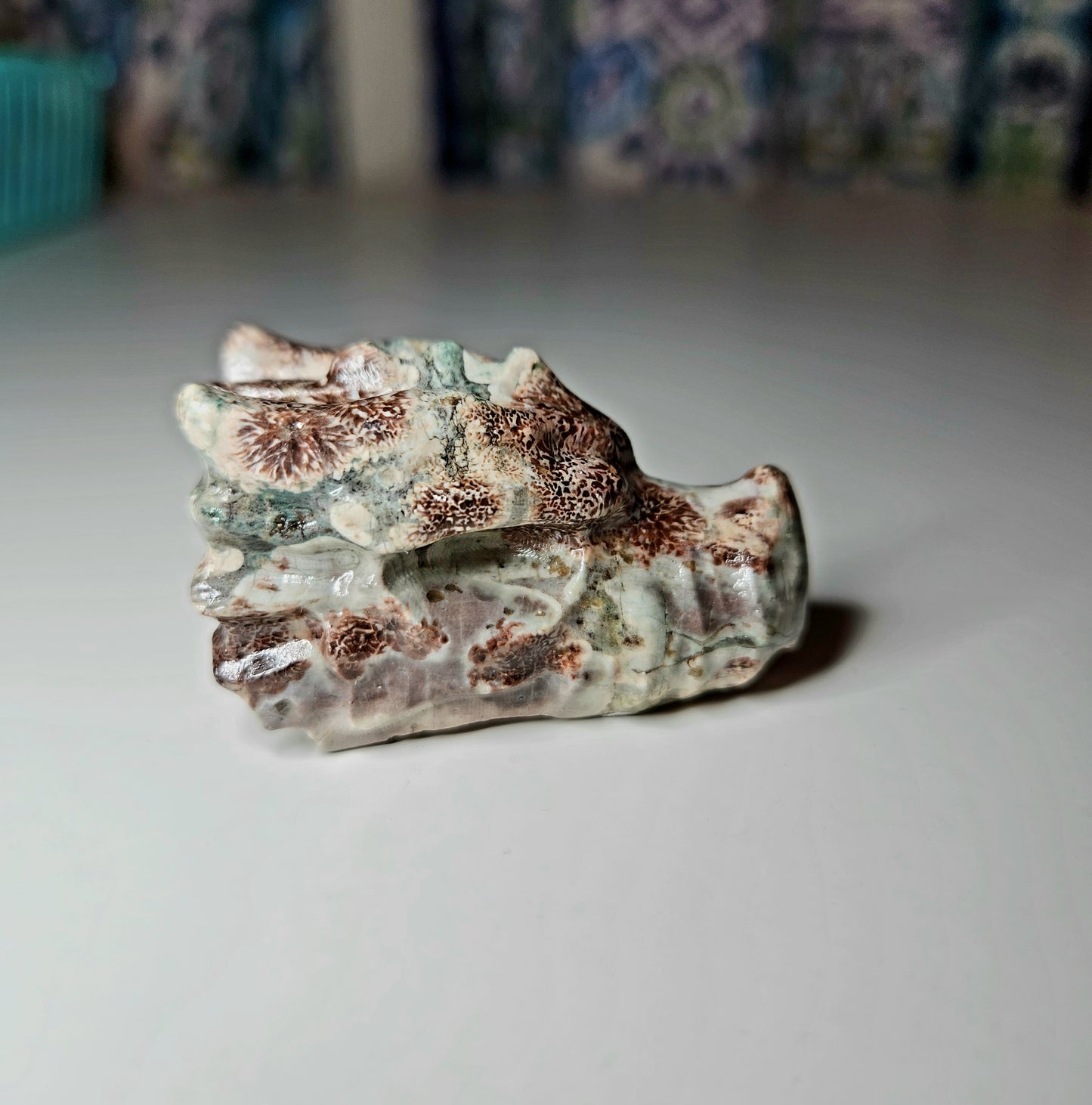 Russian Flower Agate Dragon Head
