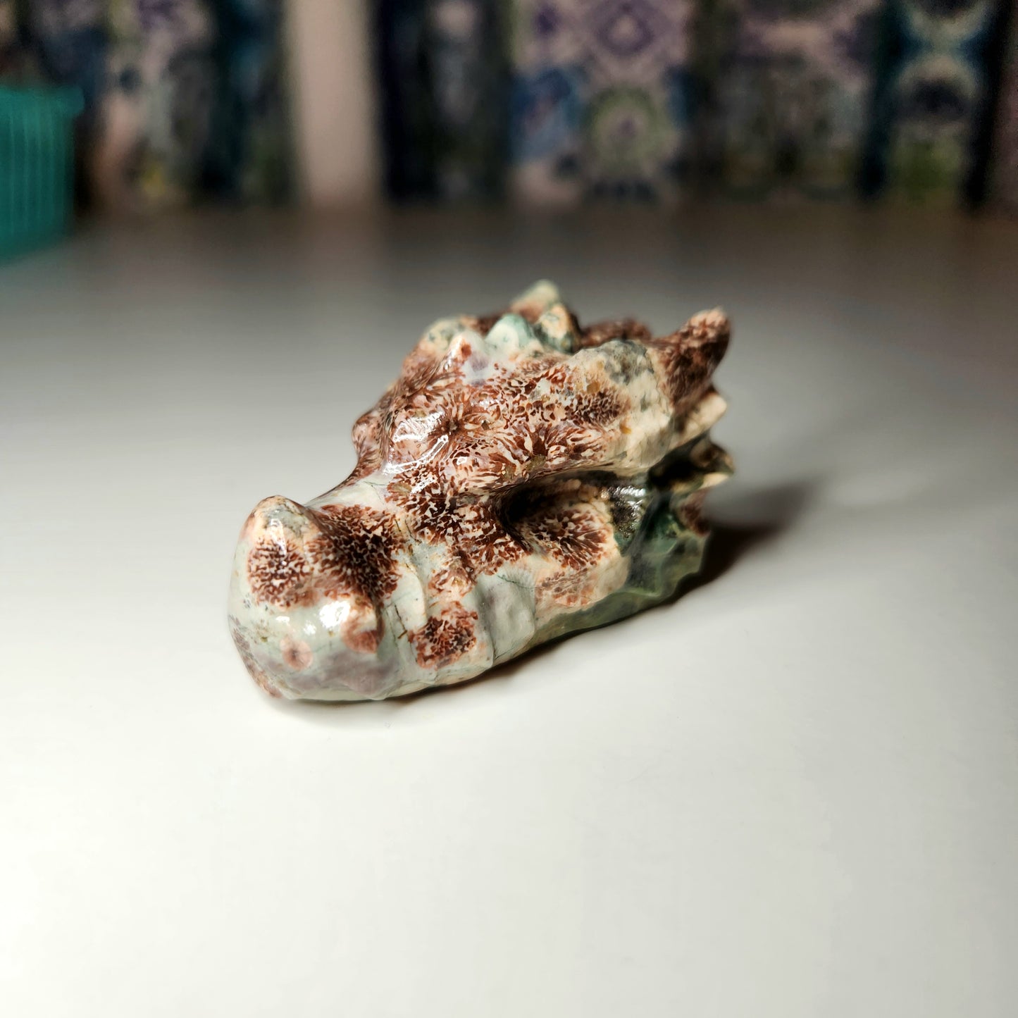 Russian Flower Agate Dragon Head
