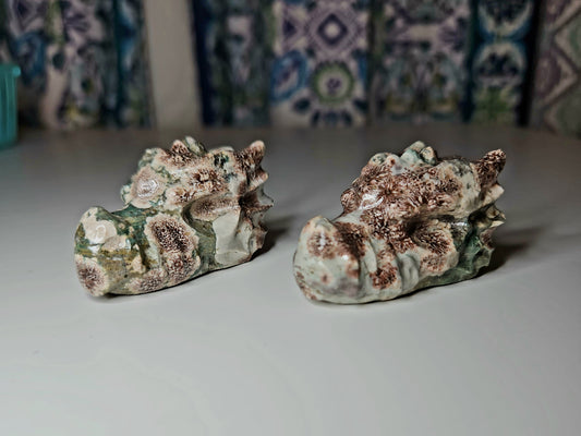 Russian Flower Agate Dragon Head