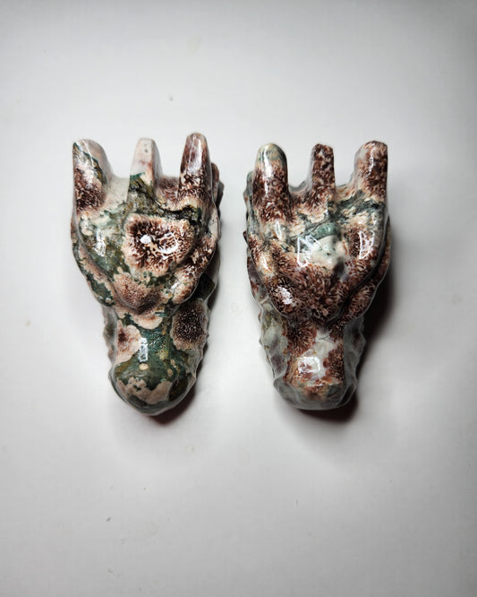 Russian Flower Agate Dragon Head