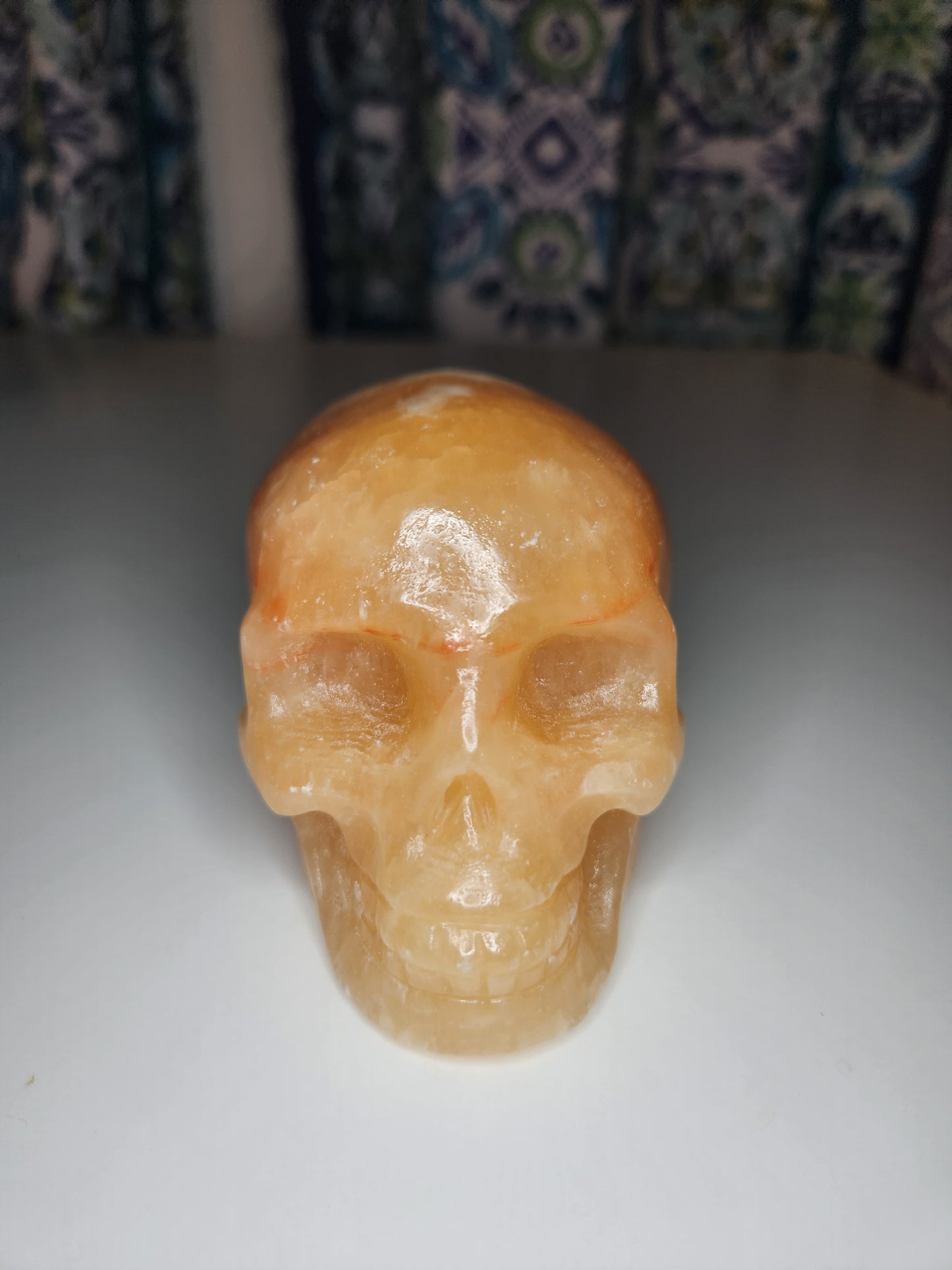 Orange Calcite Skull