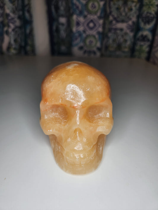 Orange Calcite Skull