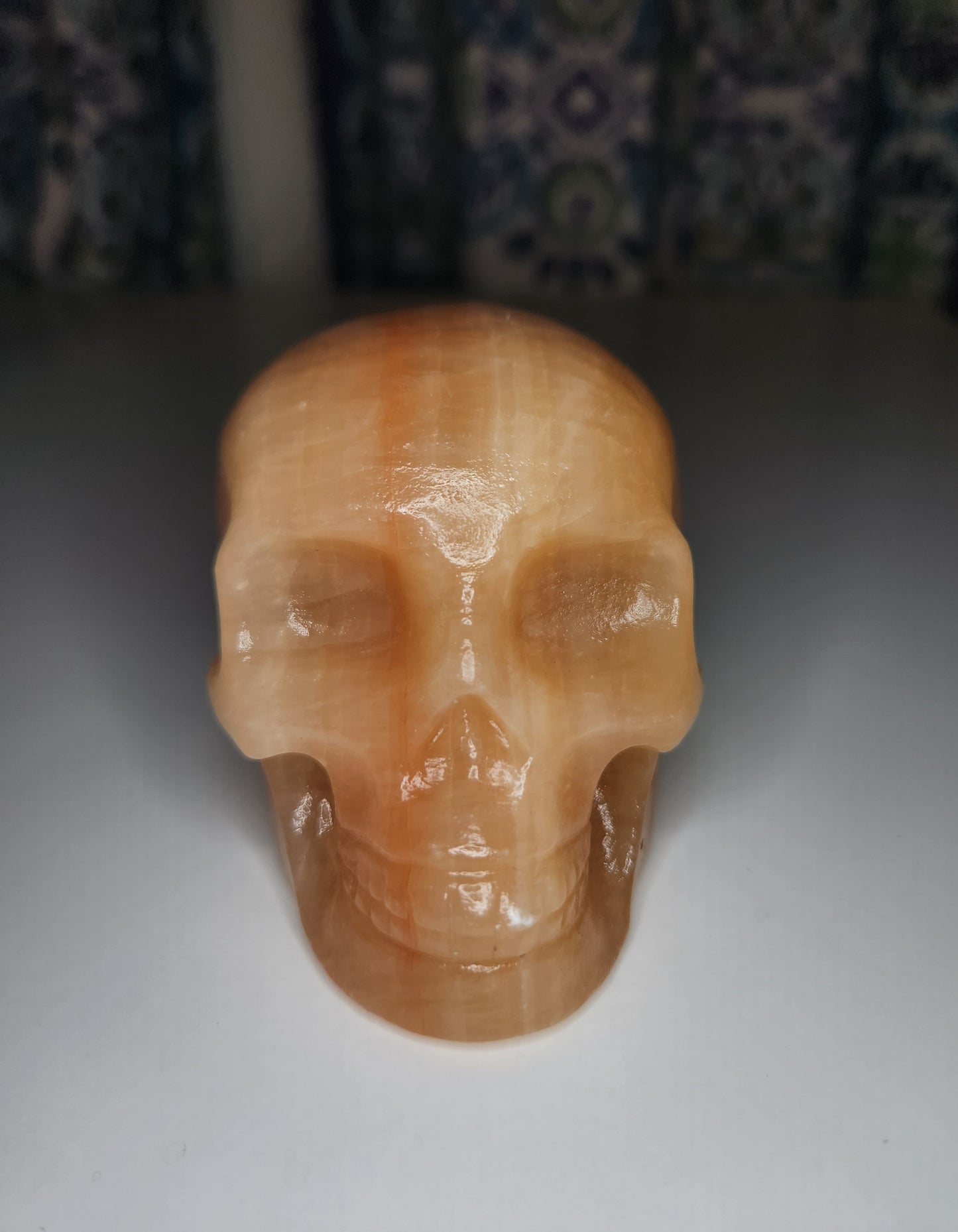 Orange Calcite Skull