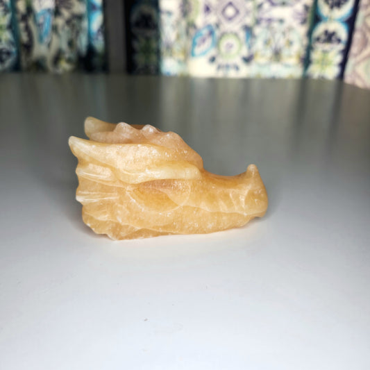 Orange Calcite Dragon Head
