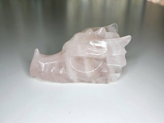 Rose Quartz Dragon Head