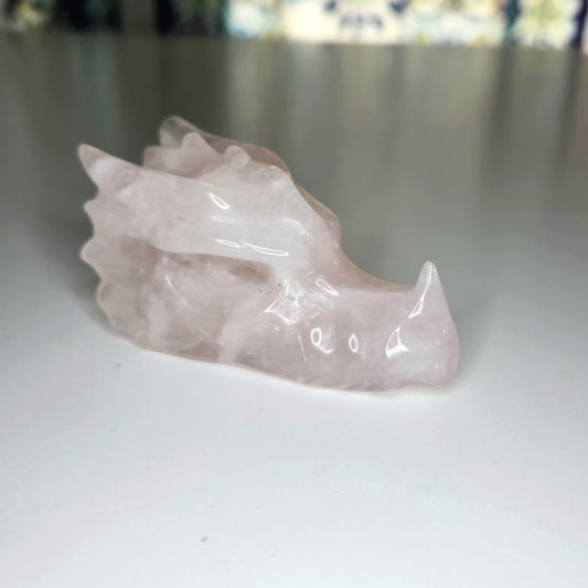 Rose Quartz Dragon Head