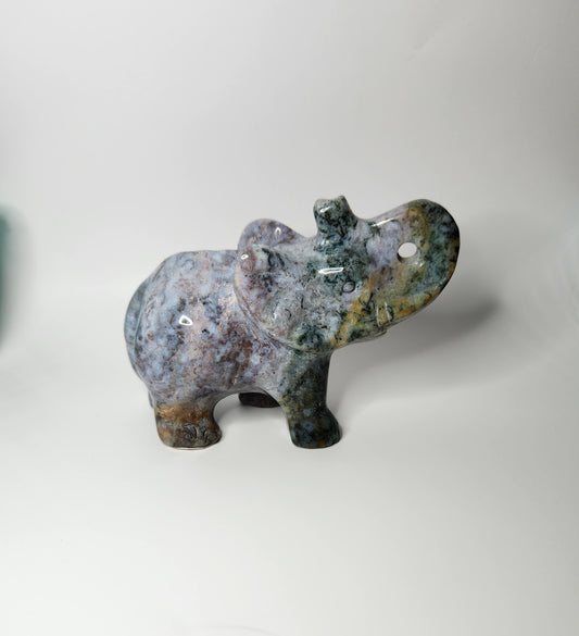 Moss Agate Elephant