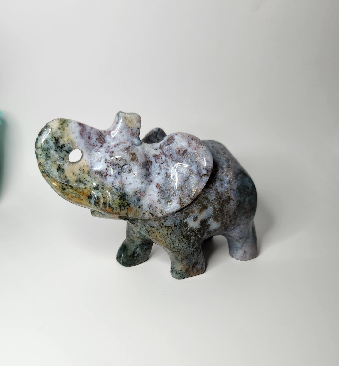 Moss Agate Elephant