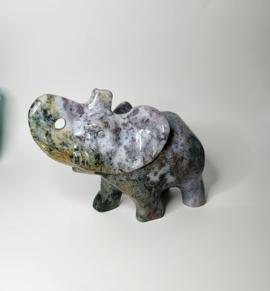 Moss Agate Elephant