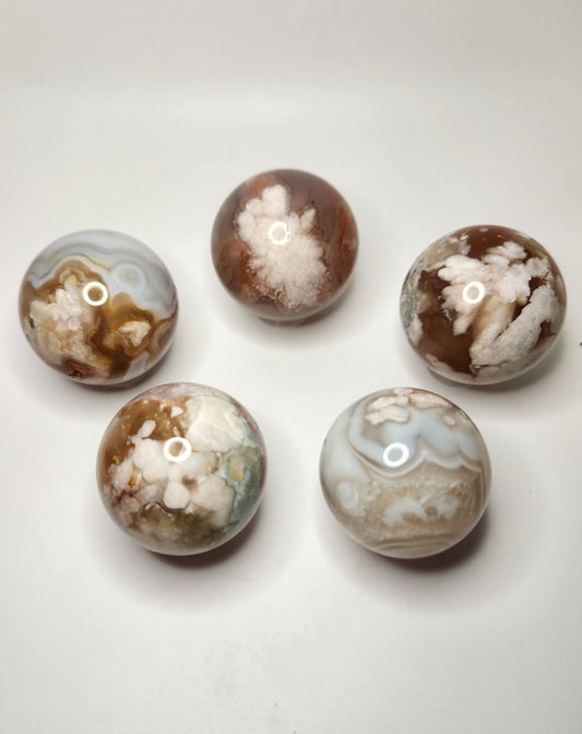 Flower Agate Small Sphere