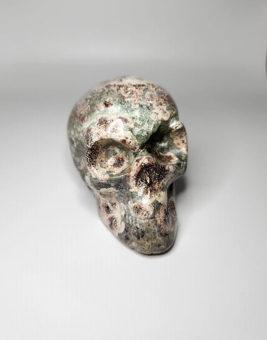 Russian Flower Agate Skull