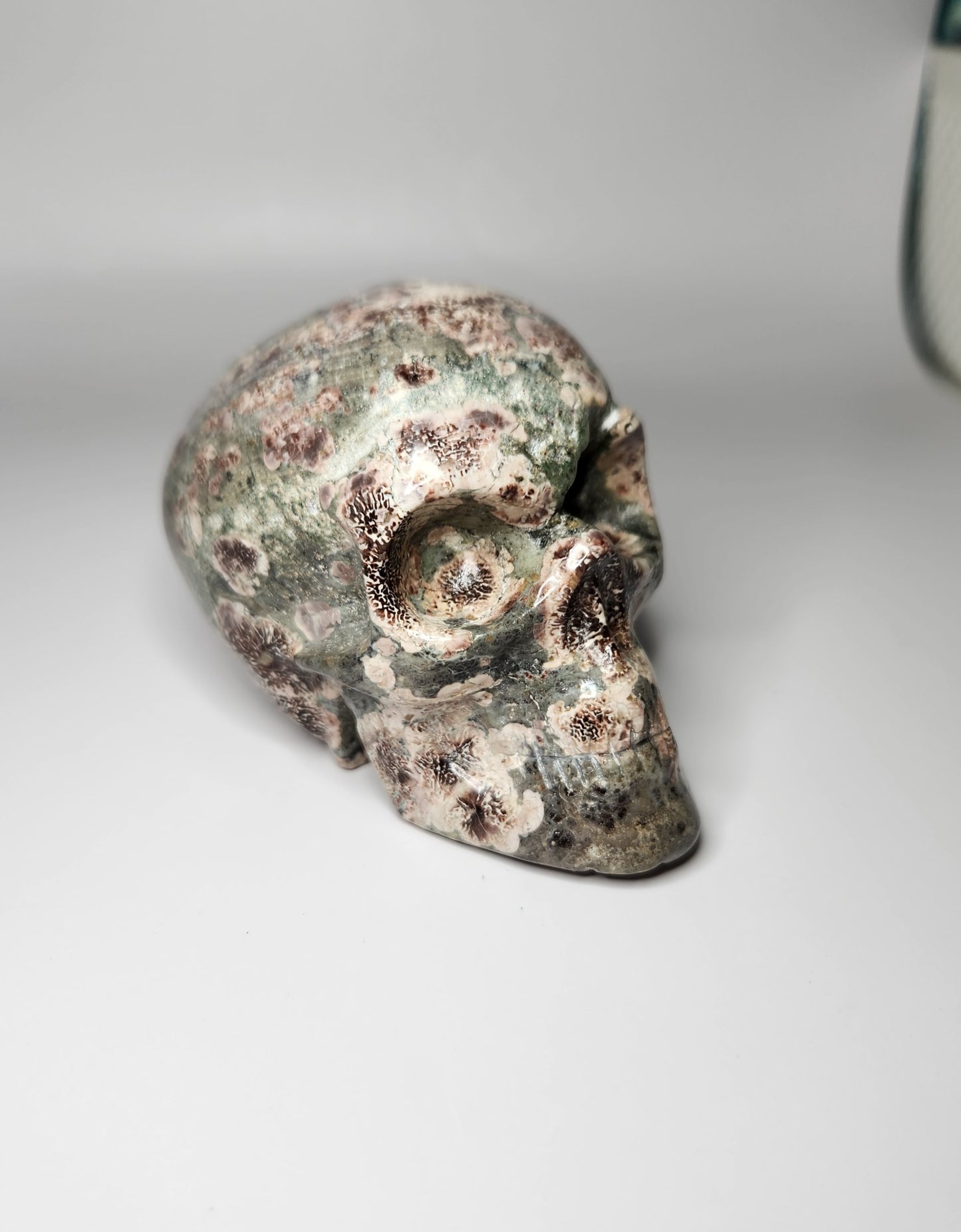 Russian Flower Agate Skull