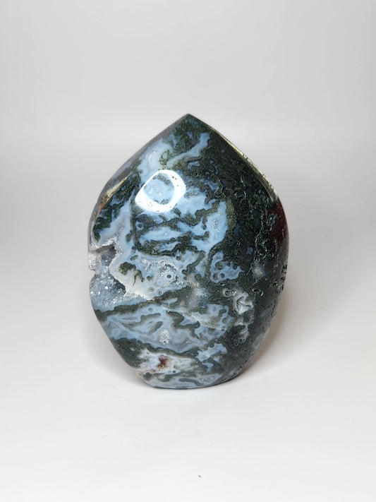 Moss Agate Tear Drop Flame