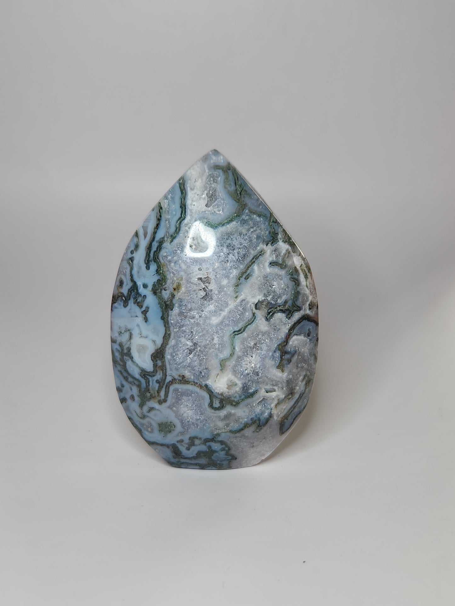 Moss Agate Tear Drop Flame