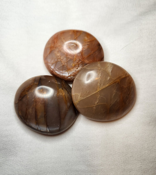 Peach Moonstone Palm Stone