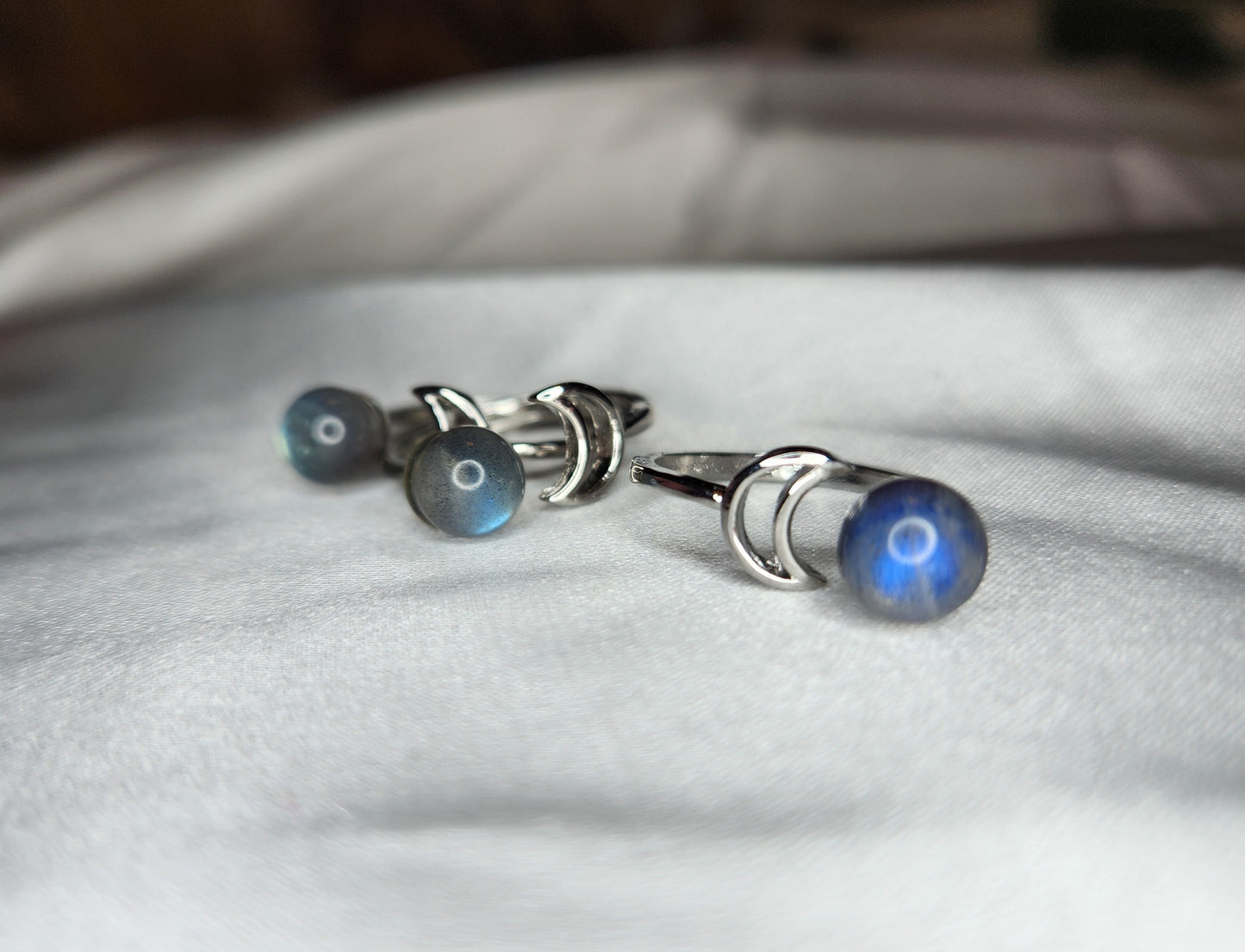 Labradorite Moon Ring