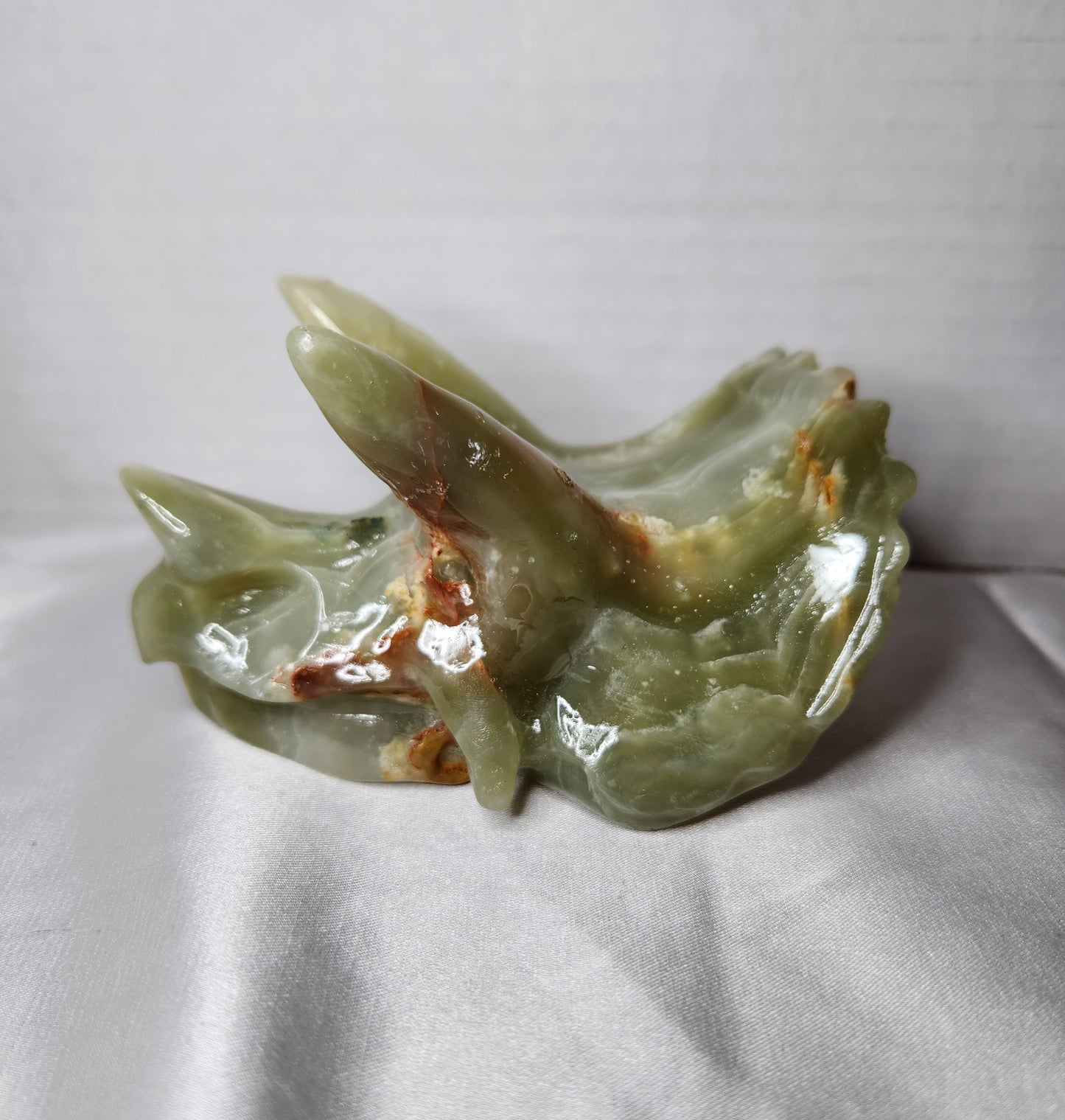 Green Onyx Triceratops Head