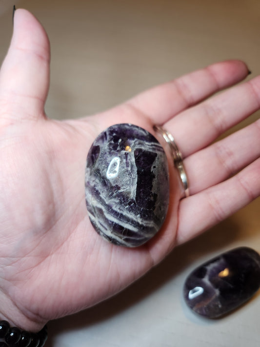 Chevron Amethyst Palm Stone