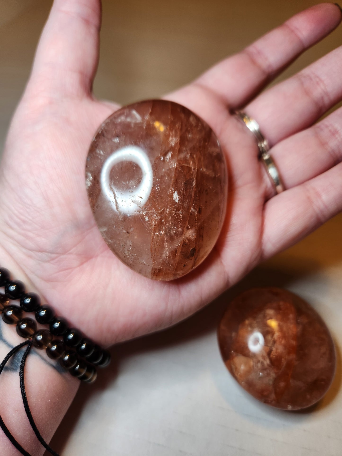 Fire Quartz Palm Stone