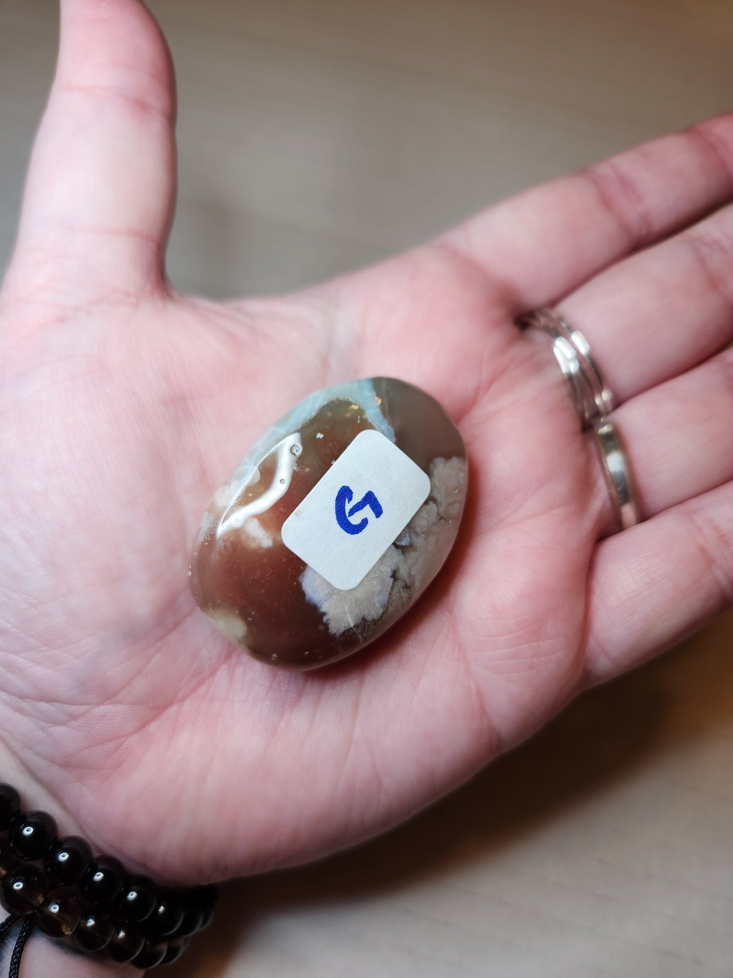 Flower Agate Palm Stone
