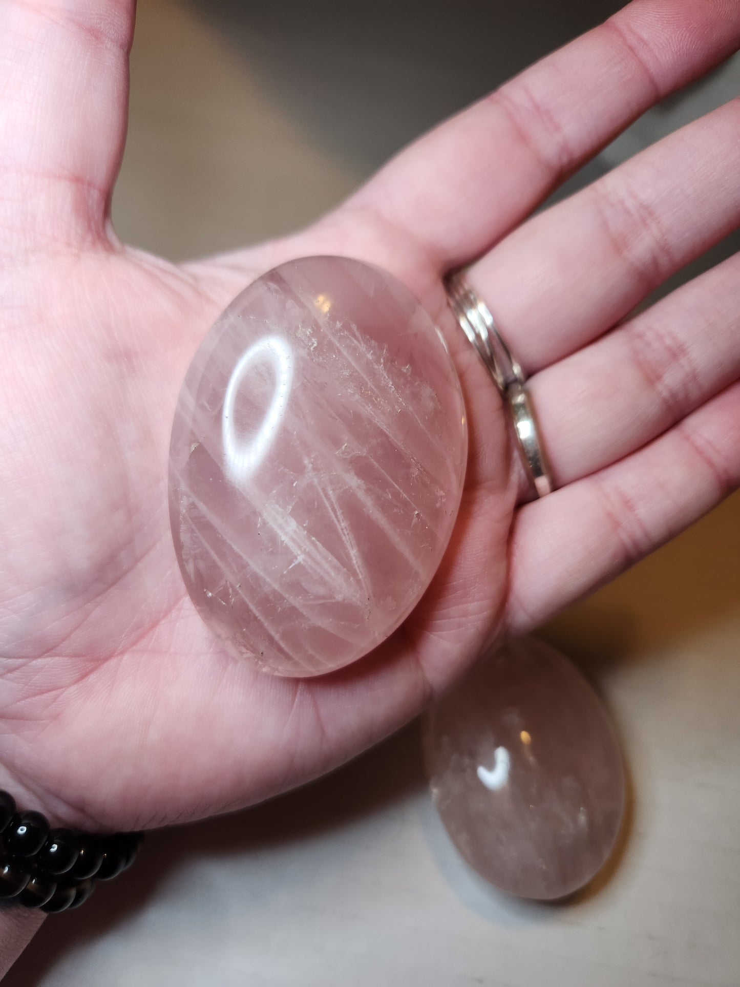 Rose Quartz Palm Stone