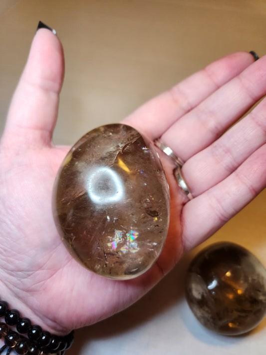 Smoky Quartz Palm Stone