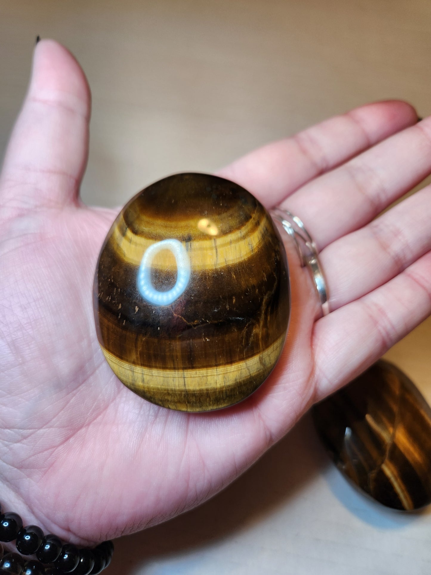 Tiger Eye Palm Stone
