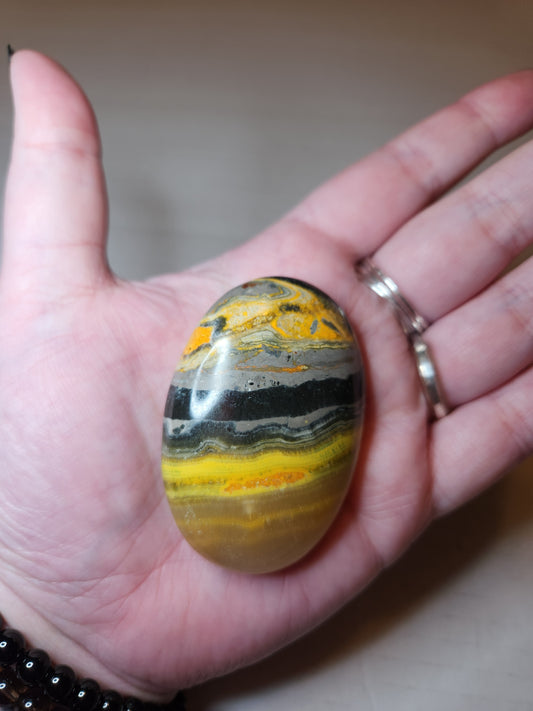 Bumblebee Jasper Palm Stone