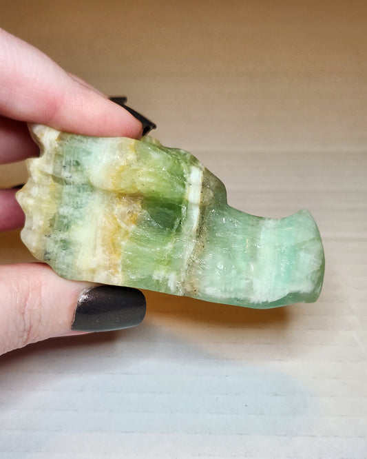 Pistachio Calcite Dragon Head