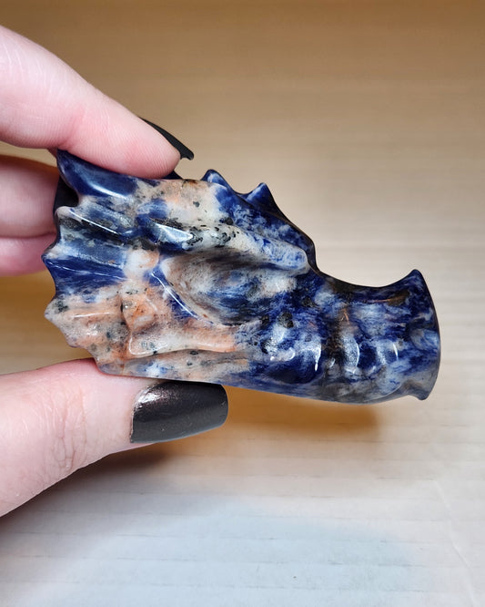 Sodalite Dragon Head