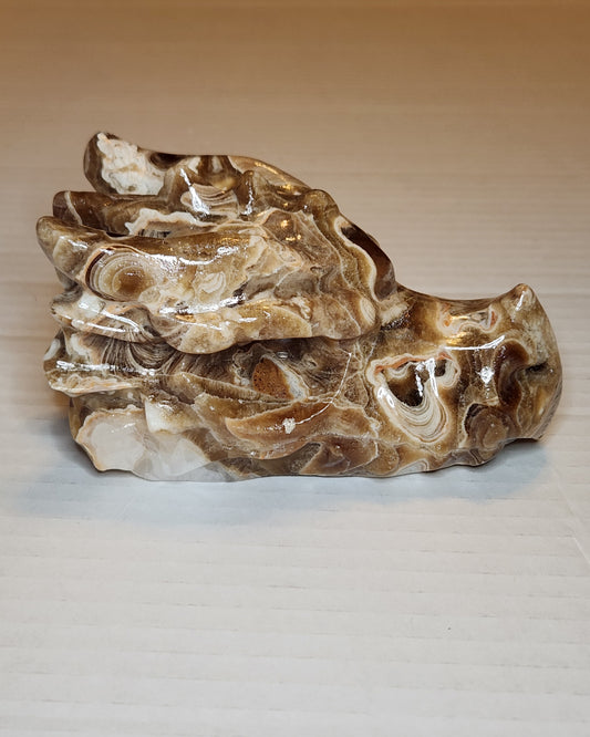 Amber Calcite Dragon Head