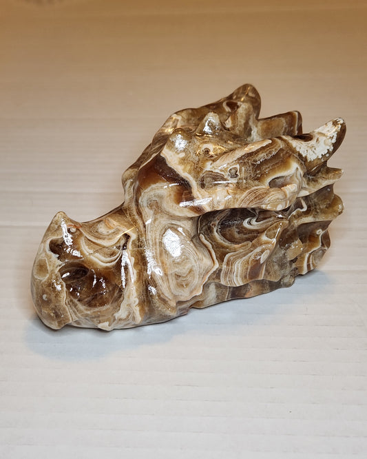 Amber Calcite Dragon Head