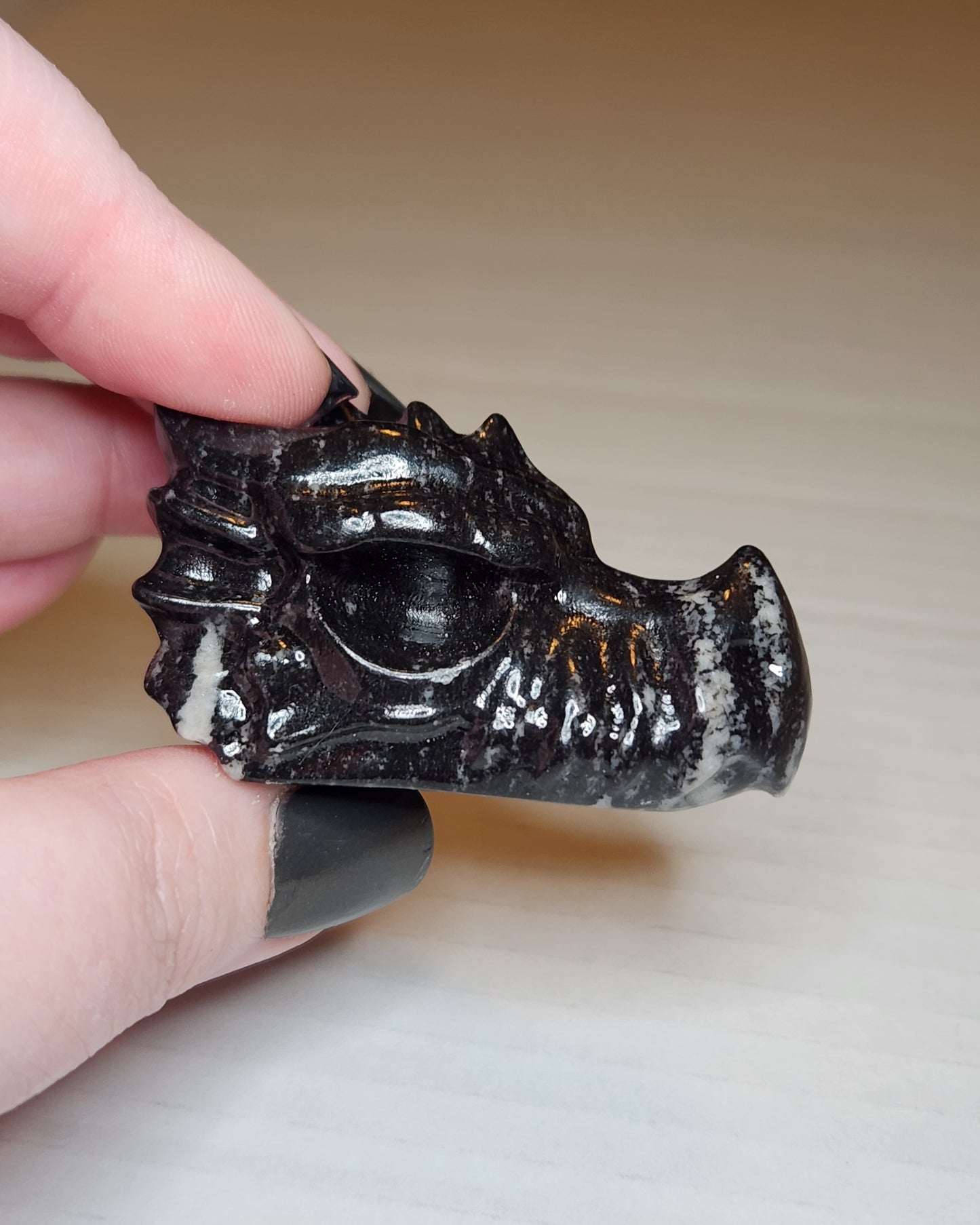 Zebra Jasper Dragon Head