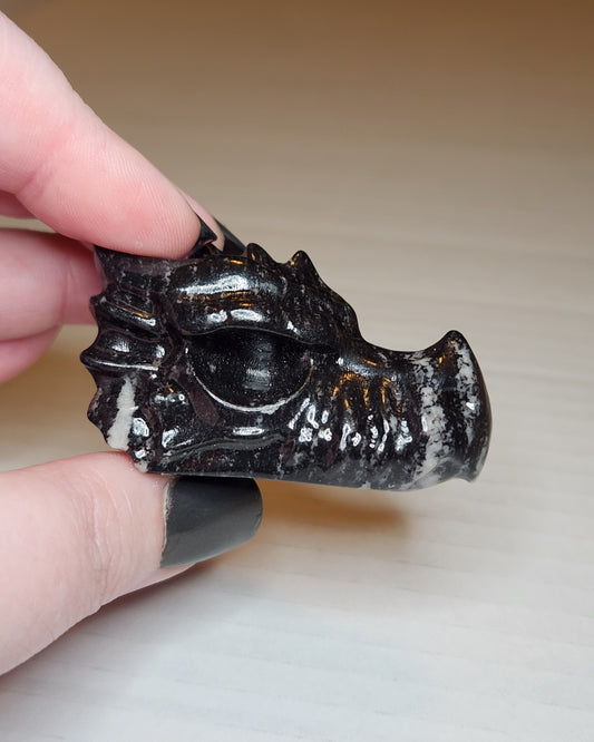 Zebra Jasper Dragon Head