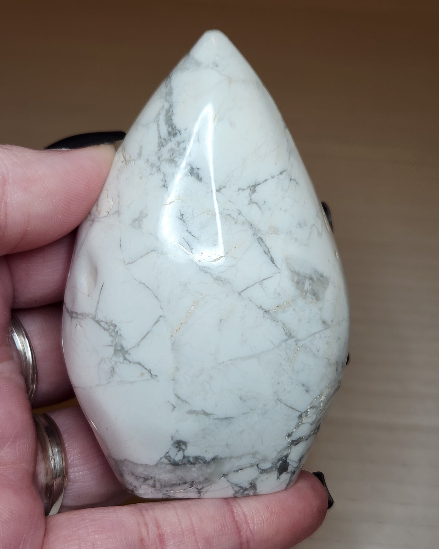 Howlite Tear Drop Flame