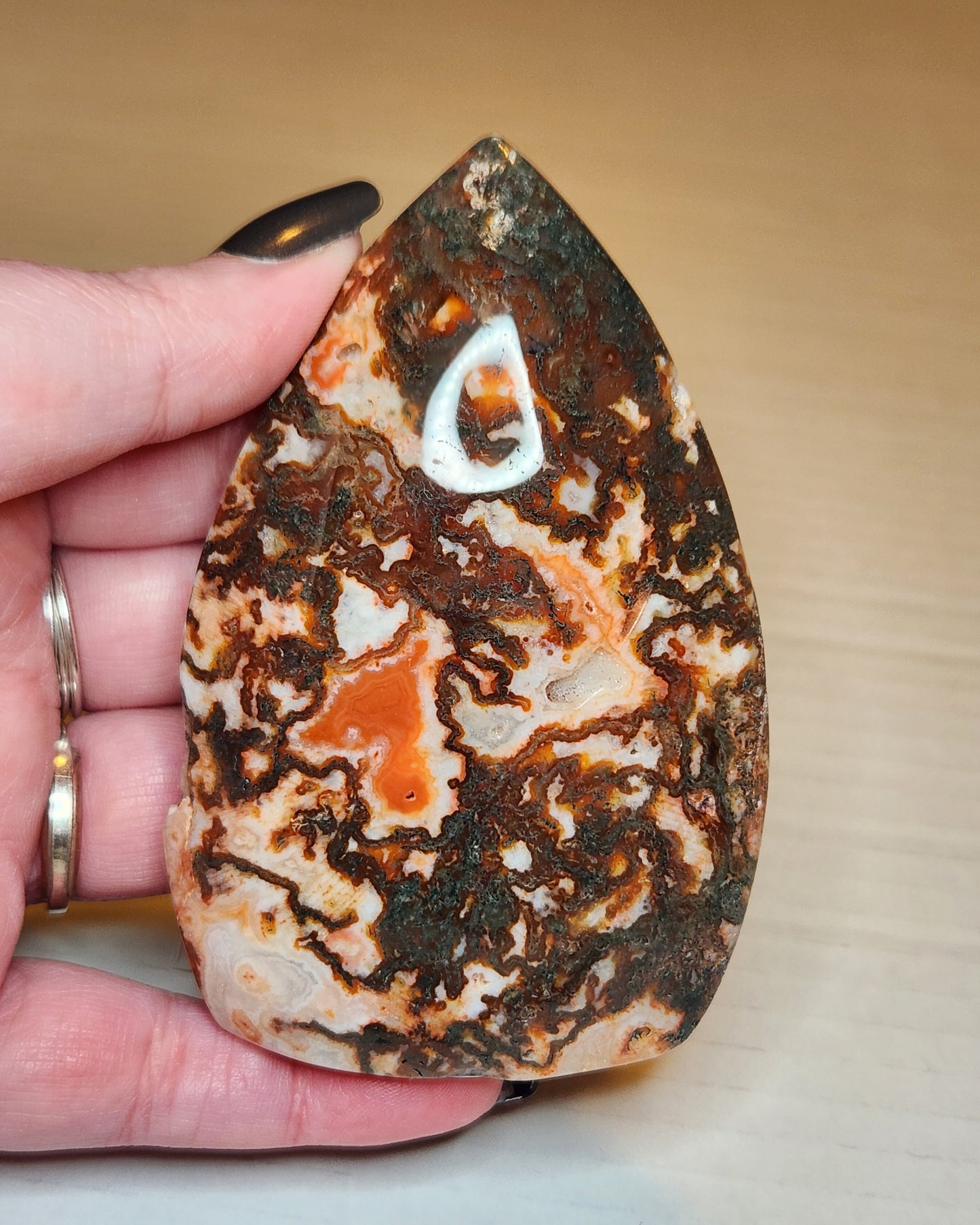 Carnelian X Moss Agate Tear Drop Flame