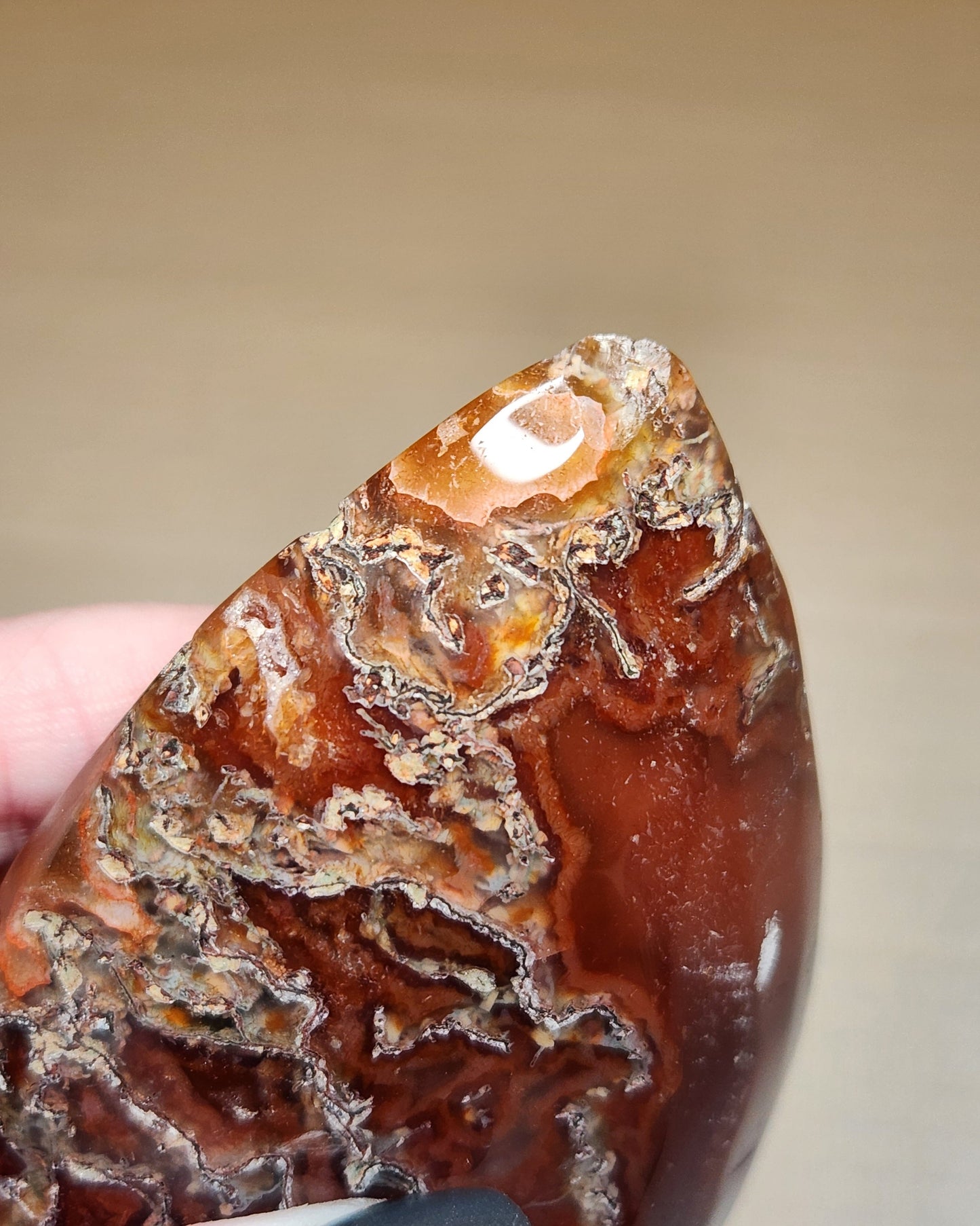 Carnelian X Moss Agate Tear Drop Flame