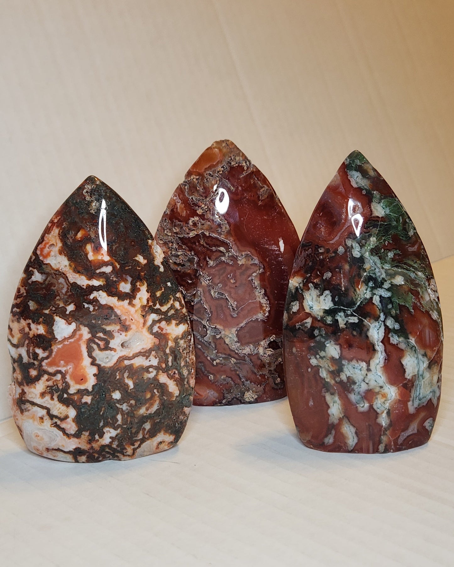 Carnelian X Moss Agate Tear Drop Flame