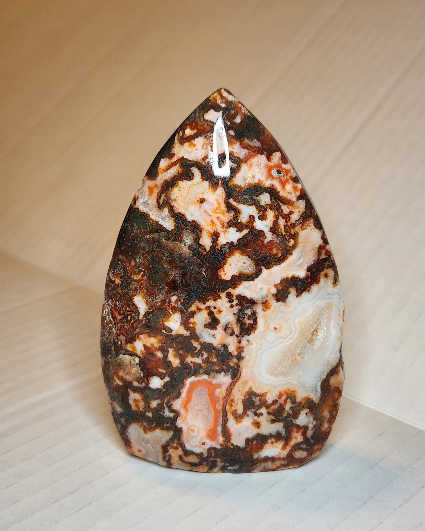 Carnelian X Moss Agate Tear Drop Flame