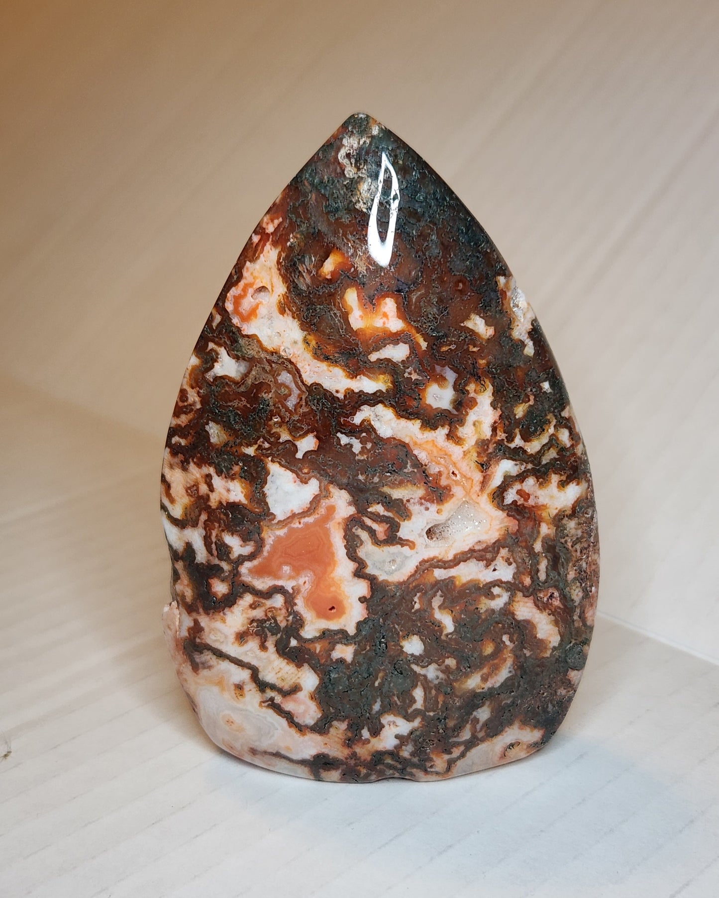 Carnelian X Moss Agate Tear Drop Flame