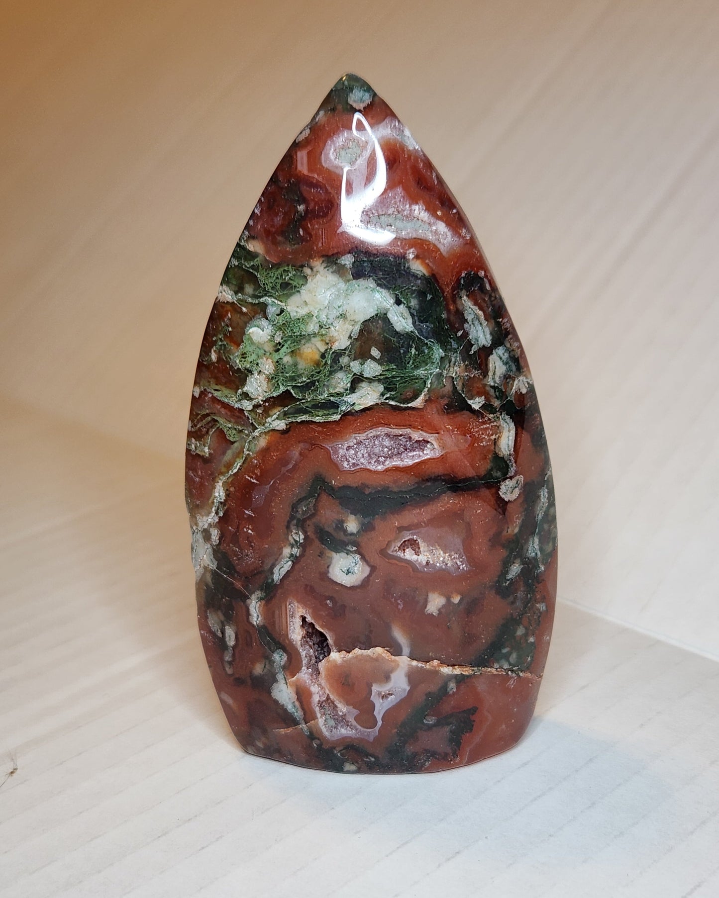 Carnelian X Moss Agate Tear Drop Flame