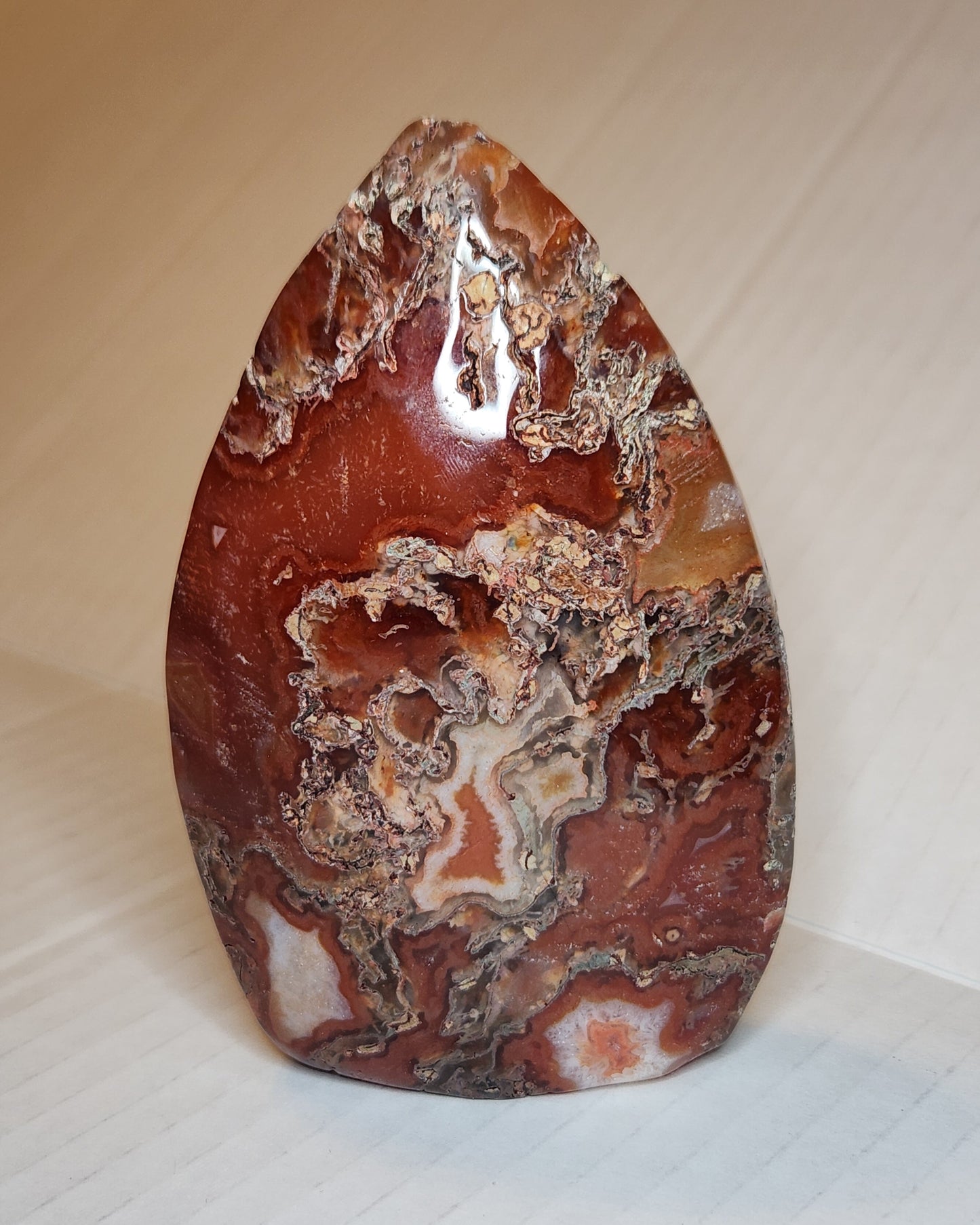 Carnelian X Moss Agate Tear Drop Flame