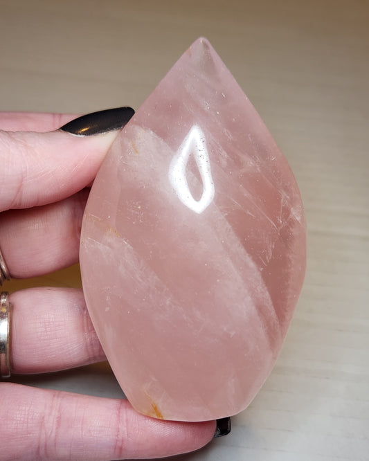 Rose Quartz Tear Drop Flame