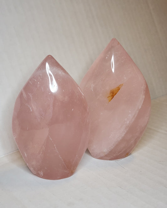 Rose Quartz Tear Drop Flame