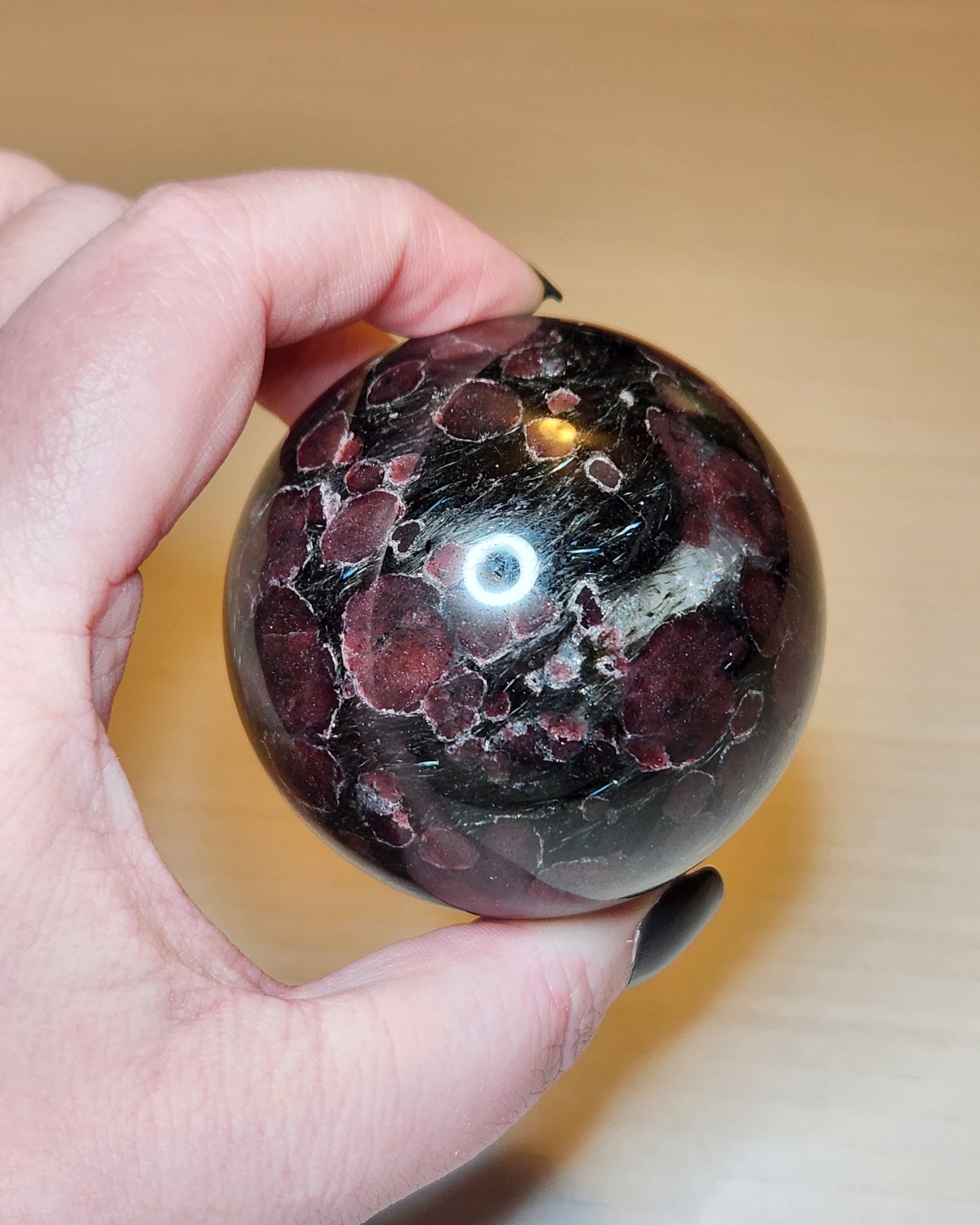 Garnet Arfvedsonite Sphere