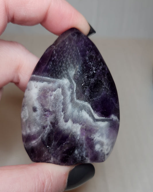 Chevron Amethyst Tear Drop Flame